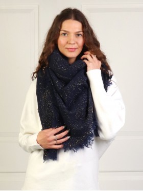 Sparkles Square Blanket Scarf W/ Fringe